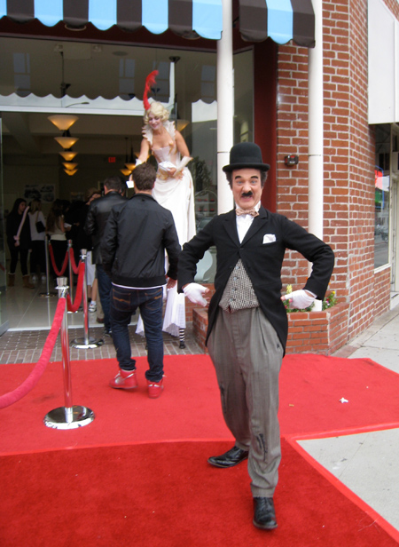 Charlie Chaplin - er, Jeffrey Weissman - at the opening of Famous Cupcakes